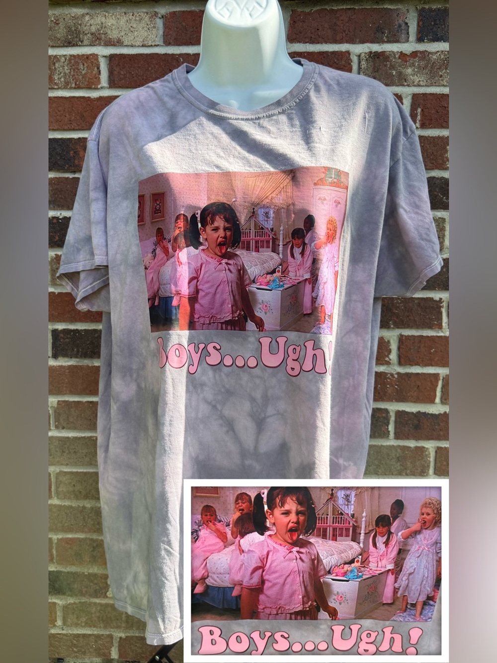 NWOT - 'Boys...Ugh!' Little rascals- custome tie dye -Graphic Tee